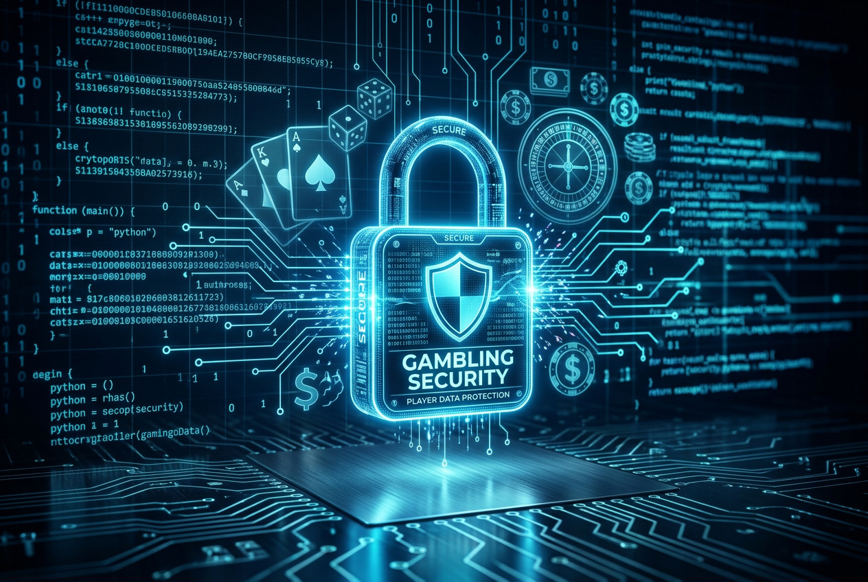 Advanced encryption and cybersecurity symbols protecting user data.